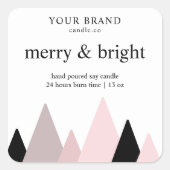 Merry & Bright Candle Label | feestdag (Voorkant)