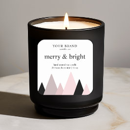Merry & Bright Candle Label | feestdag