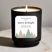 Merry & Bright Candle Label | feestdag