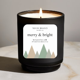Merry & Bright Candle Label | feestdag