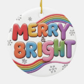 Merry & Bright Ceramic Circle Ornament (Achterkant)