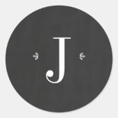 Merry & Bright Chalkboard Monogram Sticker (Voorkant)