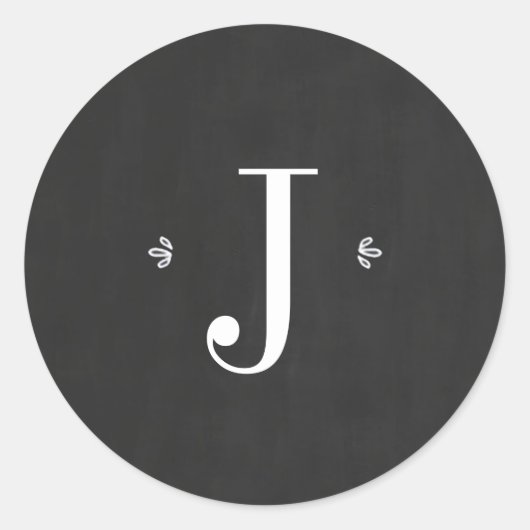 Merry & Bright Chalkboard Monogram Sticker (Voorkant)