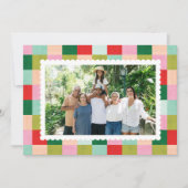 Merry & Bright Checker Horizontale vakantie Kaart (Voorkant)