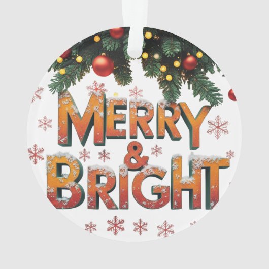 Merry & Bright Christmas Acrylic Circle Ornament  (achterkant)