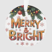 Merry & Bright Christmas Acrylic Circle Ornament  (voorkant)