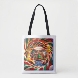 Merry & Bright Christmas All-Over Canvas tas