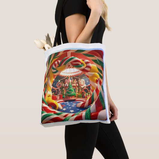 Merry & Bright Christmas All-Over Canvas tas (Dichtbij)