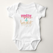 Merry & Bright Christmas Baby Bodysuit (Voorkant)
