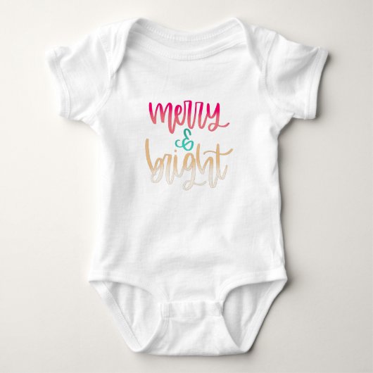 Merry & Bright Christmas Baby Bodysuit (Voorkant)