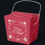 Merry & Bright Christmas Bedankdoosjes<br><div class="desc">Add a touch of festive charm to your holiday celebrations with this elegant Christmas favor box. Featuring watercolor candy, holly leaves, berries, and vintage drums on a rich red background, it brings a cozy and nostalgic holiday feel. Perfect for Christmas parties, winter weddings, or seasonal gifts — a delightful way...</div>
