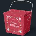 Merry & Bright Christmas Bedankdoosjes<br><div class="desc">Add a touch of festive charm to your holiday celebrations with this elegant Christmas favor box. Featuring watercolor candy, holly leaves, berries, and vintage drums on a rich red background, it brings a cozy and nostalgic holiday feel. Perfect for Christmas parties, winter weddings, or seasonal gifts — a delightful way...</div>