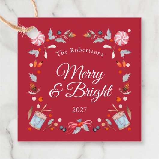 Merry & Bright Christmas  Bedankjes Labels (Voorkant)