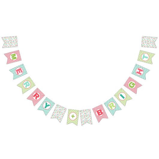 Merry + Bright Christmas Bunting Banner (Alle)