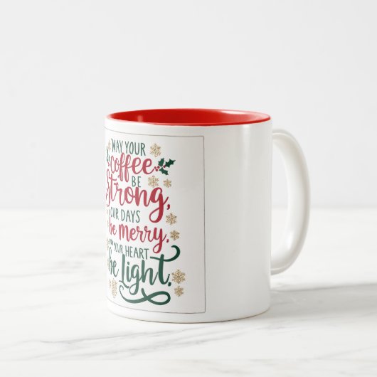 Merry & Bright Christmas Coffee Mok Design (Voorkant rechts)