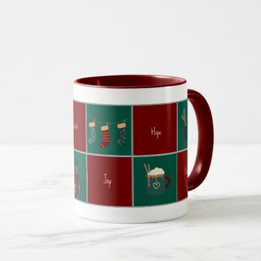 Merry & Bright Christmas Coffee Mug Mok (Voorkant rechts)