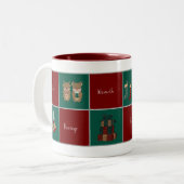 Merry & Bright Christmas Coffee Mug Tweekleurige Koffiemok (Voorkant links)