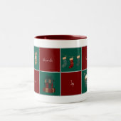 Merry & Bright Christmas Coffee Mug Tweekleurige Koffiemok (Center)