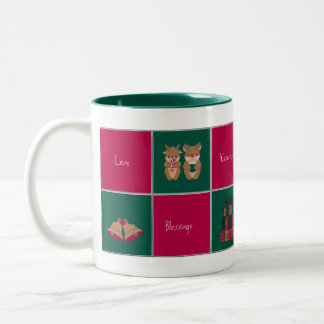 Merry & Bright Christmas Coffee Mug Tweekleurige Koffiemok