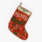 Merry & Bright Christmas Family Stocking Kleine Kerstsok (Voorkant (Hangend))