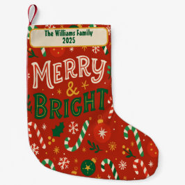 Merry & Bright Christmas Family Stocking Kleine Kerstsok