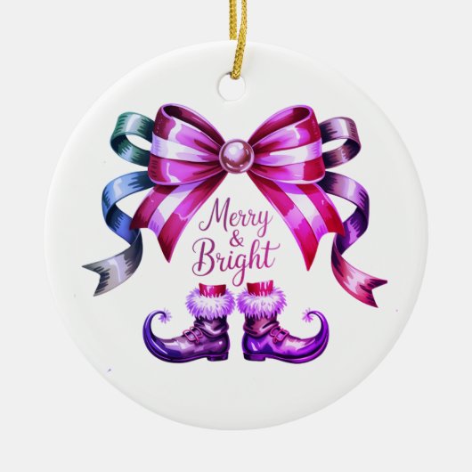 Merry & Bright Christmas Festive Ornament (Voorkant)