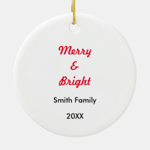 Merry Bright Christmas Foto Baby Kind Custom Schat Keramisch Ornament
