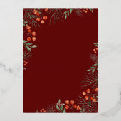 Merry & Bright Christmas Fotocollage Bloemen Folie Feestdagenkaart (Achterkant)