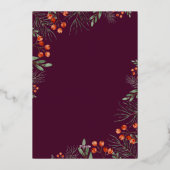 Merry & Bright Christmas Fotocollage Bloemen Folie Feestdagenkaart (Achterkant)