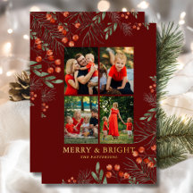 Merry & Bright Christmas Fotocollage Bloemen