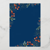 Merry & Bright Christmas Fotocollage Bloemen Folie Feestdagenkaart (Achterkant)