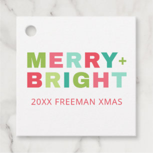 Merry + Bright Christmas Gift Label