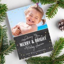 Merry & Bright Christmas Gold Confetti Foto