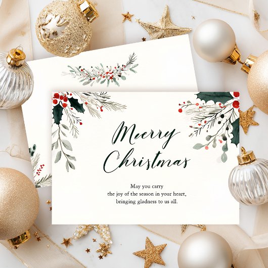 Merry & Bright Christmas Greeting Card Kaart