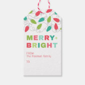 Merry & Bright Christmas Lights Gift Label Cadeaulabel (Voorkant)
