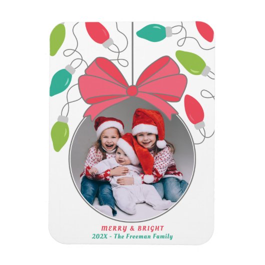 Merry & Bright Christmas Lights Magneet (Verticaal)
