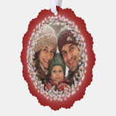 Merry & Bright Christmas Lights Photo Ornament Kaart (Links)