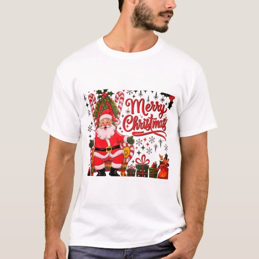 Merry & Bright Christmas Mannen-T-shirts T-shirt (Voorkant)