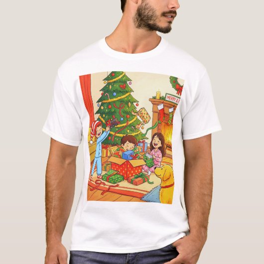 Merry & Bright – Christmas Morning Magic T-shirt (Voorkant)