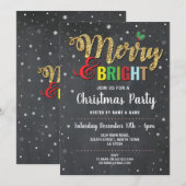Merry & Bright Christmas Party Feestdagen Sneeuw Kaart (Voorkant / Achterkant)