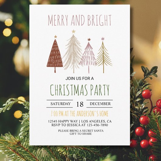 Merry & Bright Christmas Party Feestelijk Baby sho Kaart