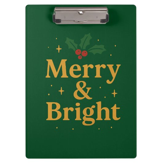Merry & Bright Christmas Quote Klembord (Voorkant)