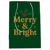 Merry & Bright Christmas Quote Medium Cadeauzakje (Voorkant)