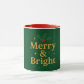 Merry & Bright Christmas Quote Mok (Midden)