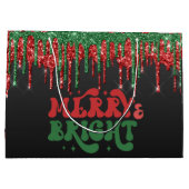 MERRY & BRIGHT CHRISTMAS SCRIPT CUSTOM MONOGRAM GROOT CADEAUZAKJE (Achterkant)