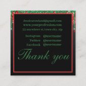 MERRY & BRIGHT CHRISTMAS SCRIPT CUSTOM MONOGRAM VIERKANTE VISITEKAARTJE (Achterkant)