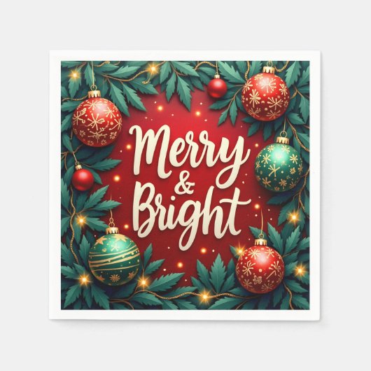 Merry & Bright Christmas  Servet (Voorkant)