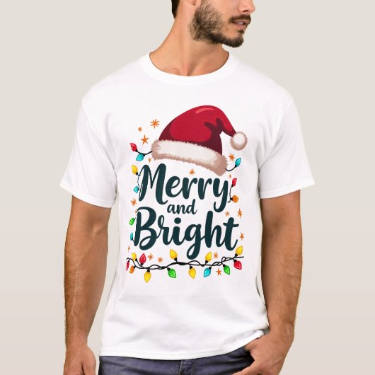 Merry & Bright Christmas Shirt - Feestelijke Kerst (Voorkant)