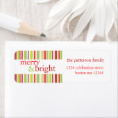 Merry & Bright Christmas Stripes Holiday Label (Insitu)