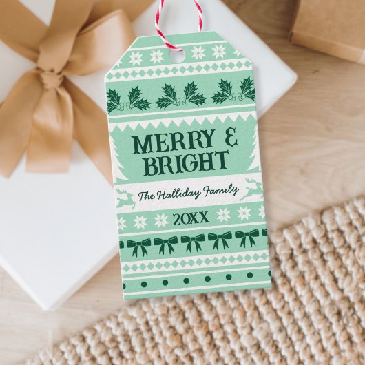 Merry & Bright Christmas Sweater Mint Green Cadeaulabel